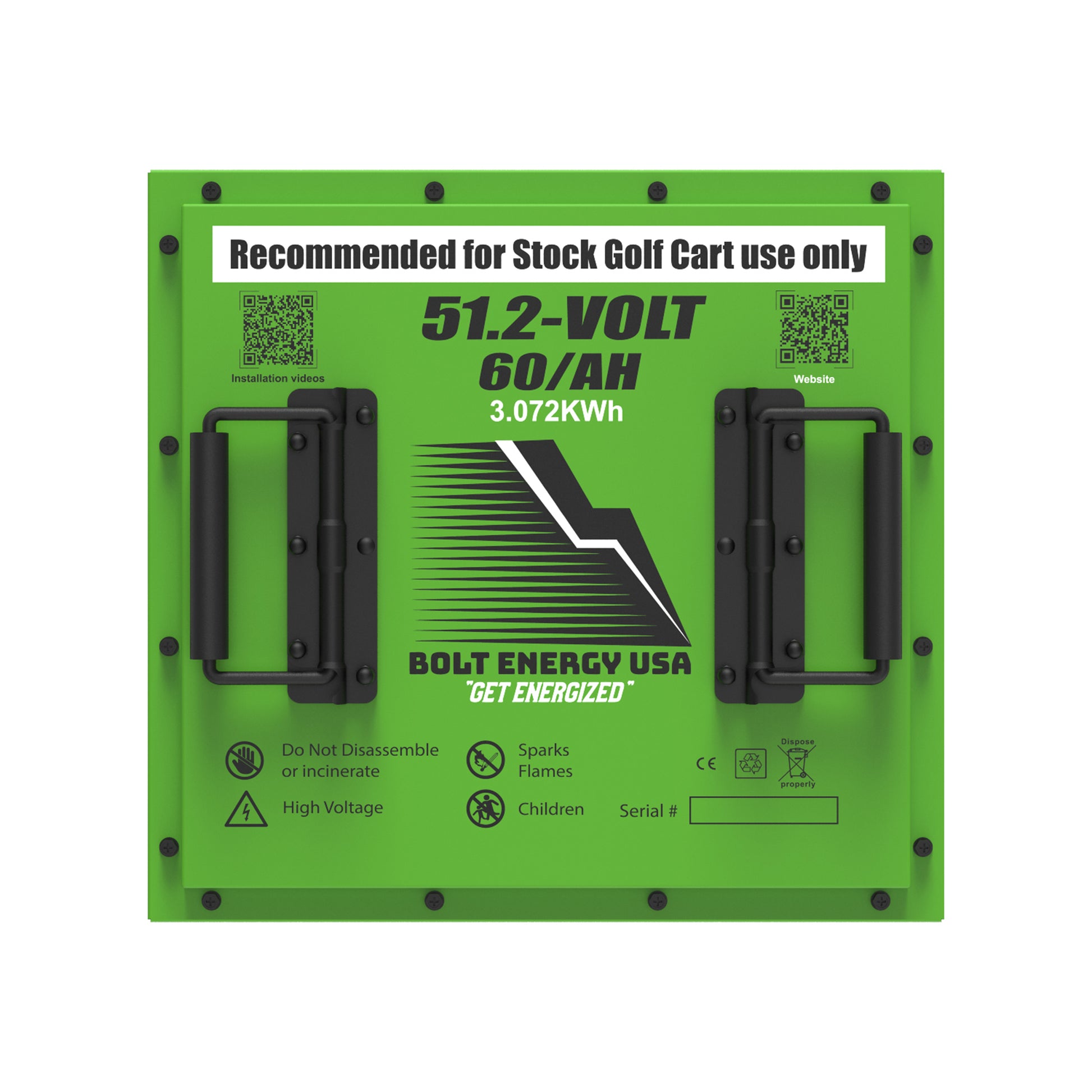 Bolt Energy EZGO TXT 48V Express 51V 60AH Heated Professional Battery Kit