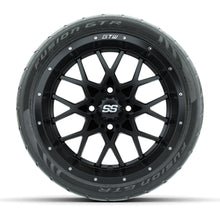 GTW® Vortex 2 Matte Black 14 in Wheels with 205/40-R14 Fusion GTR Steel Belt Radial Street Tires – Full Set