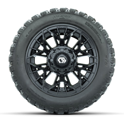 GTW® Stellar Black 12 in Wheels with 20X10-12 Nomad Steel Belt Radial All-Terrain Tires - Full Set