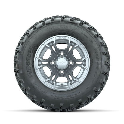 GTW Spyder Silver 10 in Wheels with 20x10.00-10 Rogue All Terrain Tires – Full Set