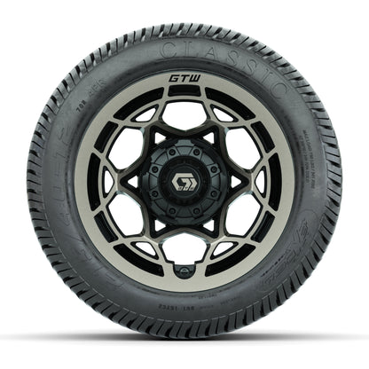 GTW® Nexus Black/Bronze 12 in Wheels with 215/40-12 Excel Classic Street Tires – Full Set