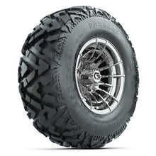 GTW® Boost Chrome 12 in Wheels with 25X10-12 Barrage Mud Tires – Full Set