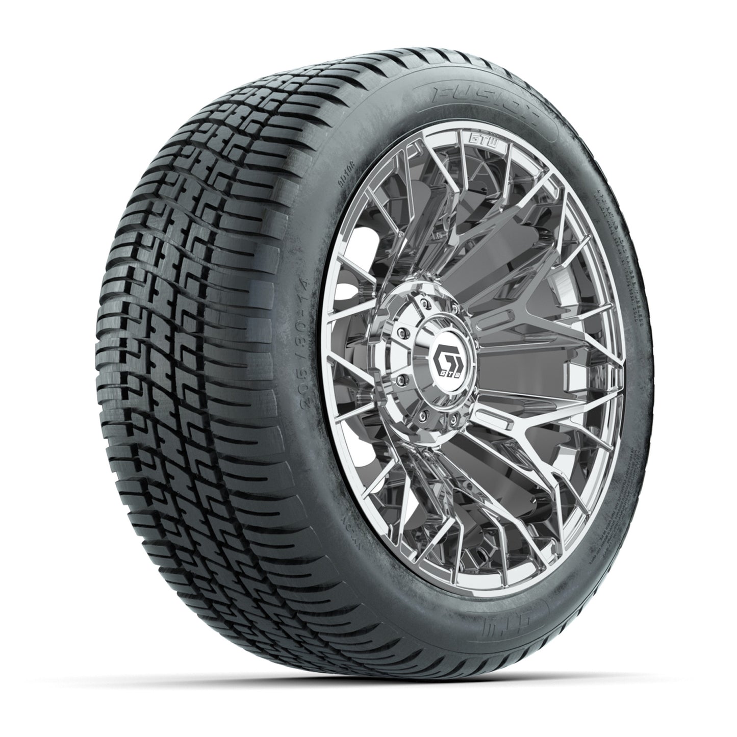 GTW® Stellar Chrome 14 in Wheels with 205/30-R14 Fusion Street Tires – Full Set