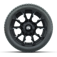GTW® Diablo Gloss Black/Machined 14 in Wheels with 205/30-14 Fusion Street Tires – Full Set