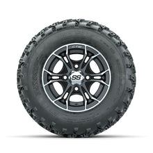 GTW Spyder Machined/Matte Grey 10 in Wheels with 20x10.00-10 Rogue All Terrain Tires – Full Set