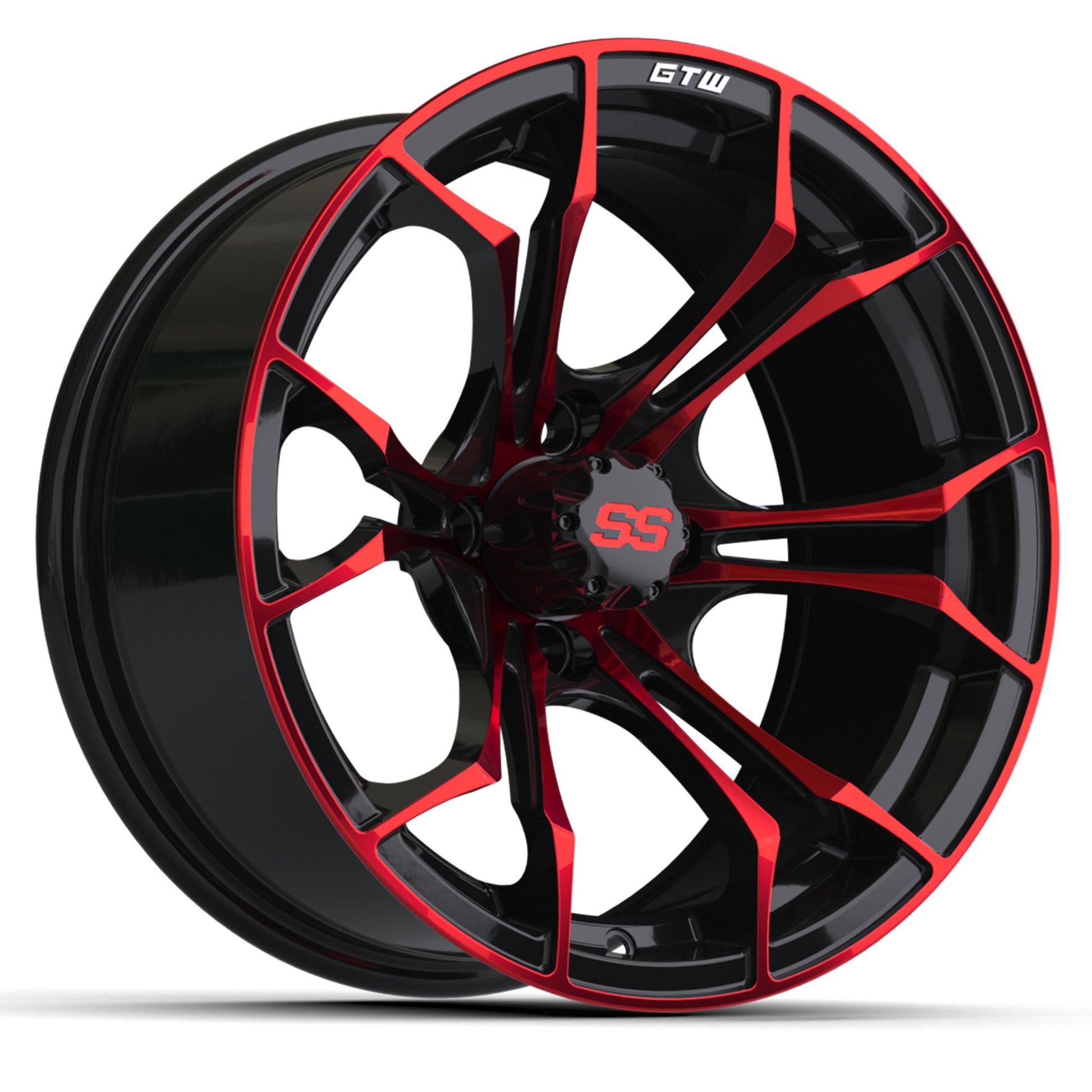 15″ GTW® Spyder Black with Red Accents Wheel