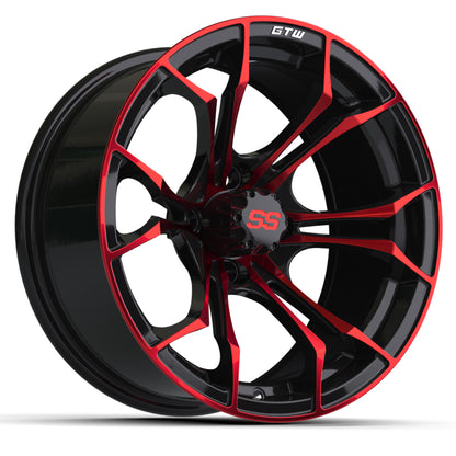 15″ GTW® Spyder Black with Red Accents Wheel