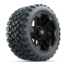 GTW® Graffiti Gloss Black 14 in Wheels with 23X10-R14 Nomad Steel Belt Radial All-Terrain Tires – Full Set