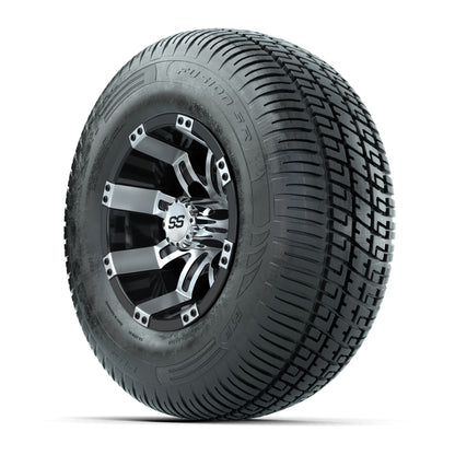 GTW Tempest Black and Machined 10 in Wheels with 20in Fusion Street Tires – Set of 4