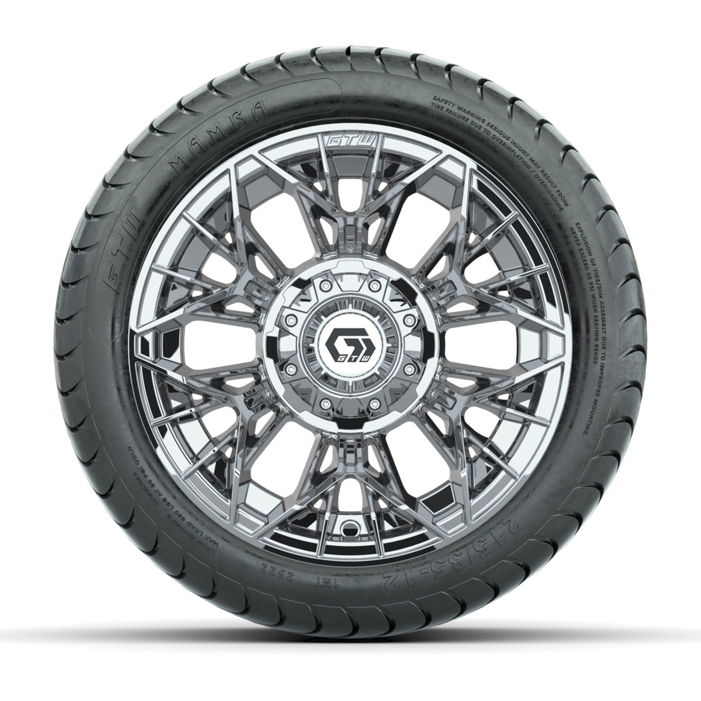 Set of (4) 12 in GTW® Stellar Chrome Wheels with 215/35-12 Mamba Street Tires