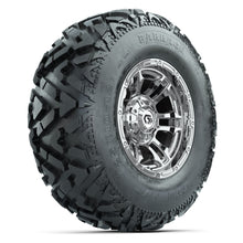 GTW® Shogun Chrome 12 in Wheels with 25X10-12 Barrage Mud Tires – Full Set