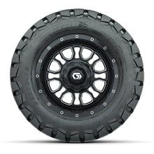 GTW® Volt Black/Machined 12 in Wheels with 22X10-12 Timberwolf All-Terrain Tires – Full Set