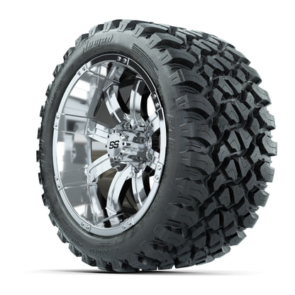GTW® Tempest Chrome 14 in Wheels with 23X10-R14 Nomad Steel Belt Radial All-Terrain Tires - Full Set