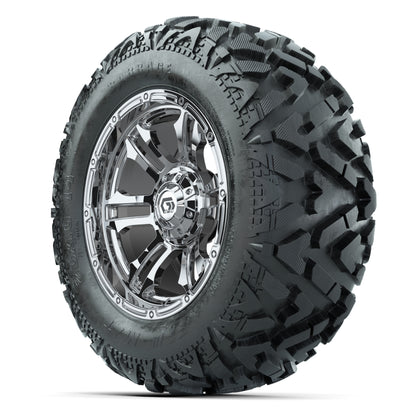 GTW Shogun Chrome 14 in Wheels with 25x10-14 Barrage Mud Tires – Full Set