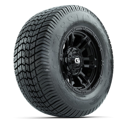 GTW® Shogun Gloss Black 12 in Wheels with 255/50-12 Excel Classic Street Tires – Full Set