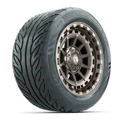 GTW® Barricade Bronze 14 in Wheels with 255/45-R14 Fusion GTR Steel Belt Radial Street Tires – Full Set