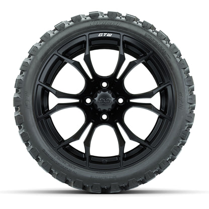 GTW Spyder Matte Black 15 in Wheels with 23x10-R15 Nomad All-Terrain Tires – Full Set