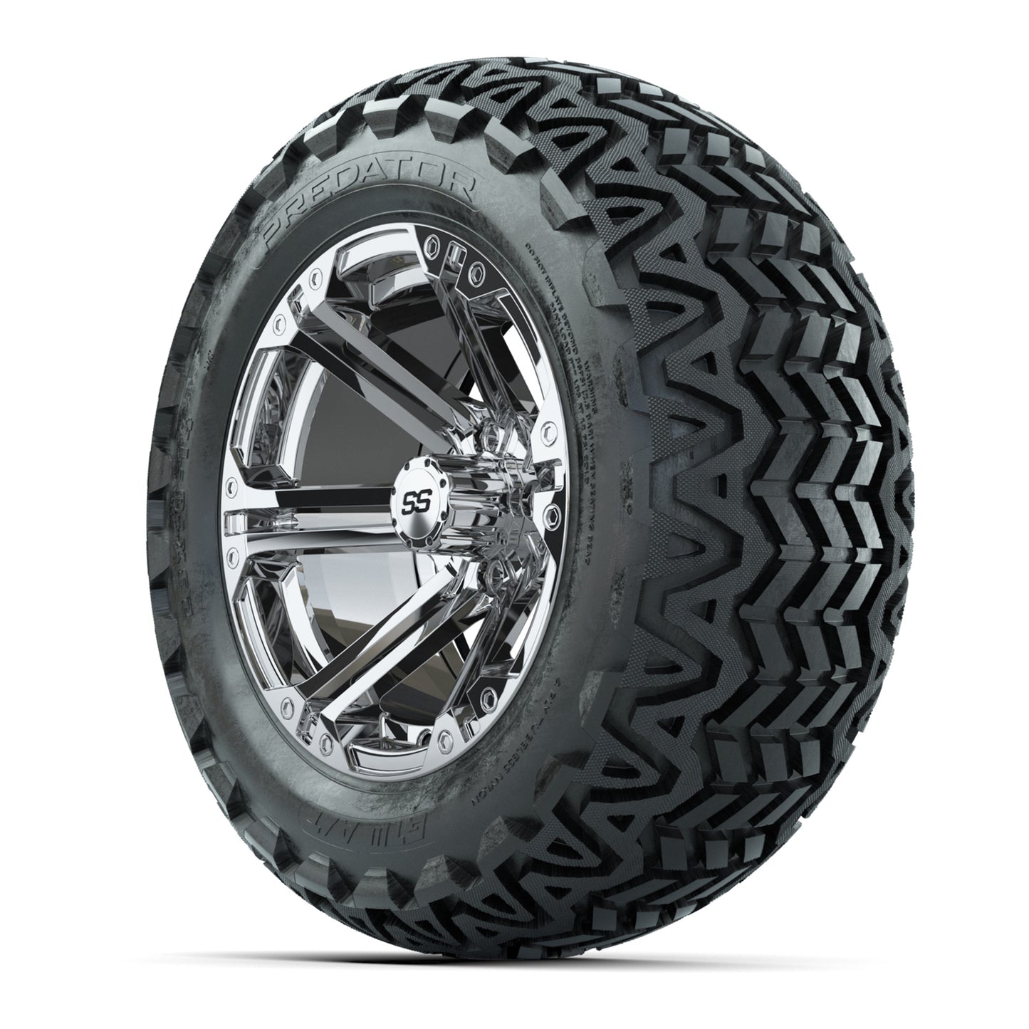 GTW Specter Chrome Wheels with 23in Predator A-T Tires - 14 Inch