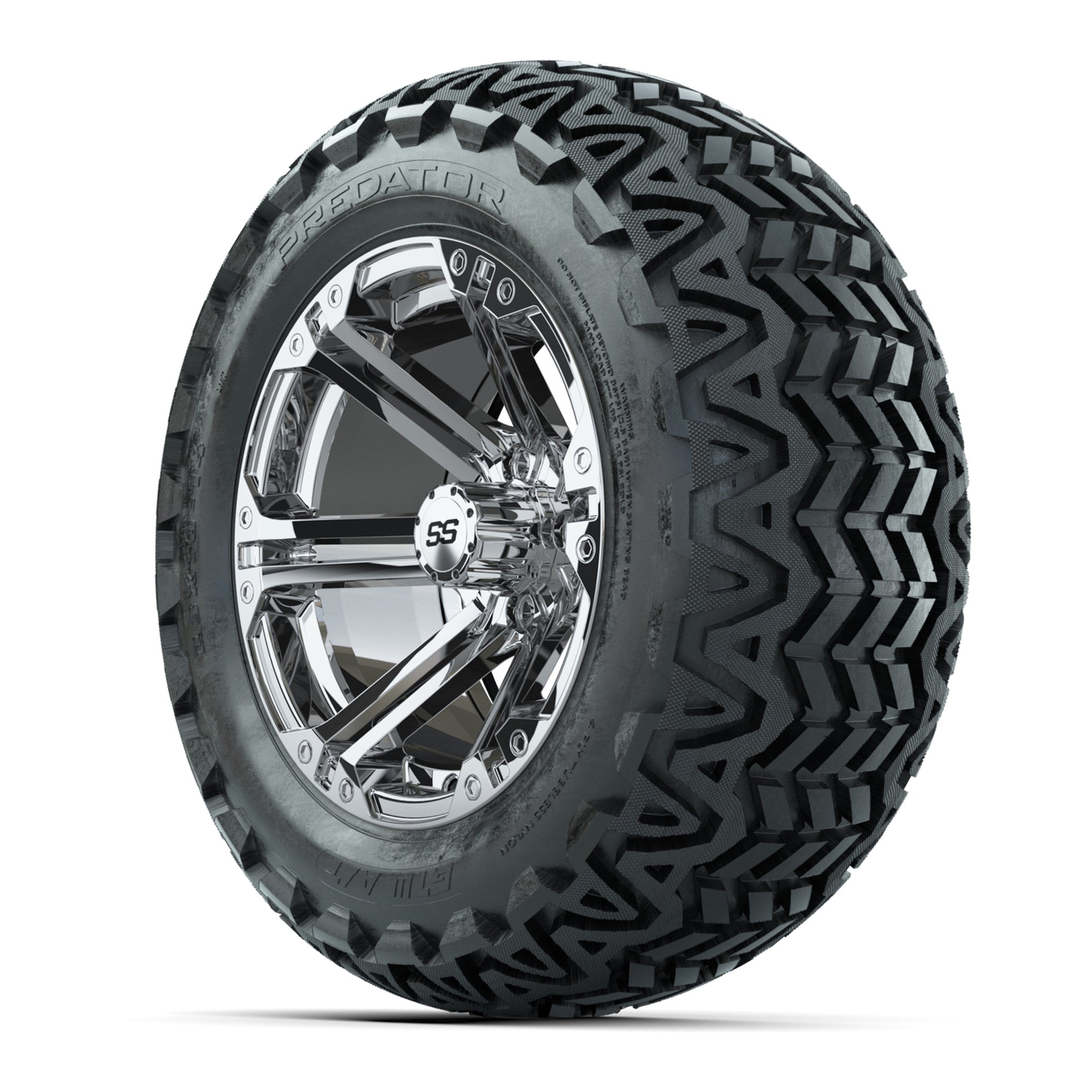 GTW Specter Chrome Wheels with 23in Predator A-T Tires - 14 Inch