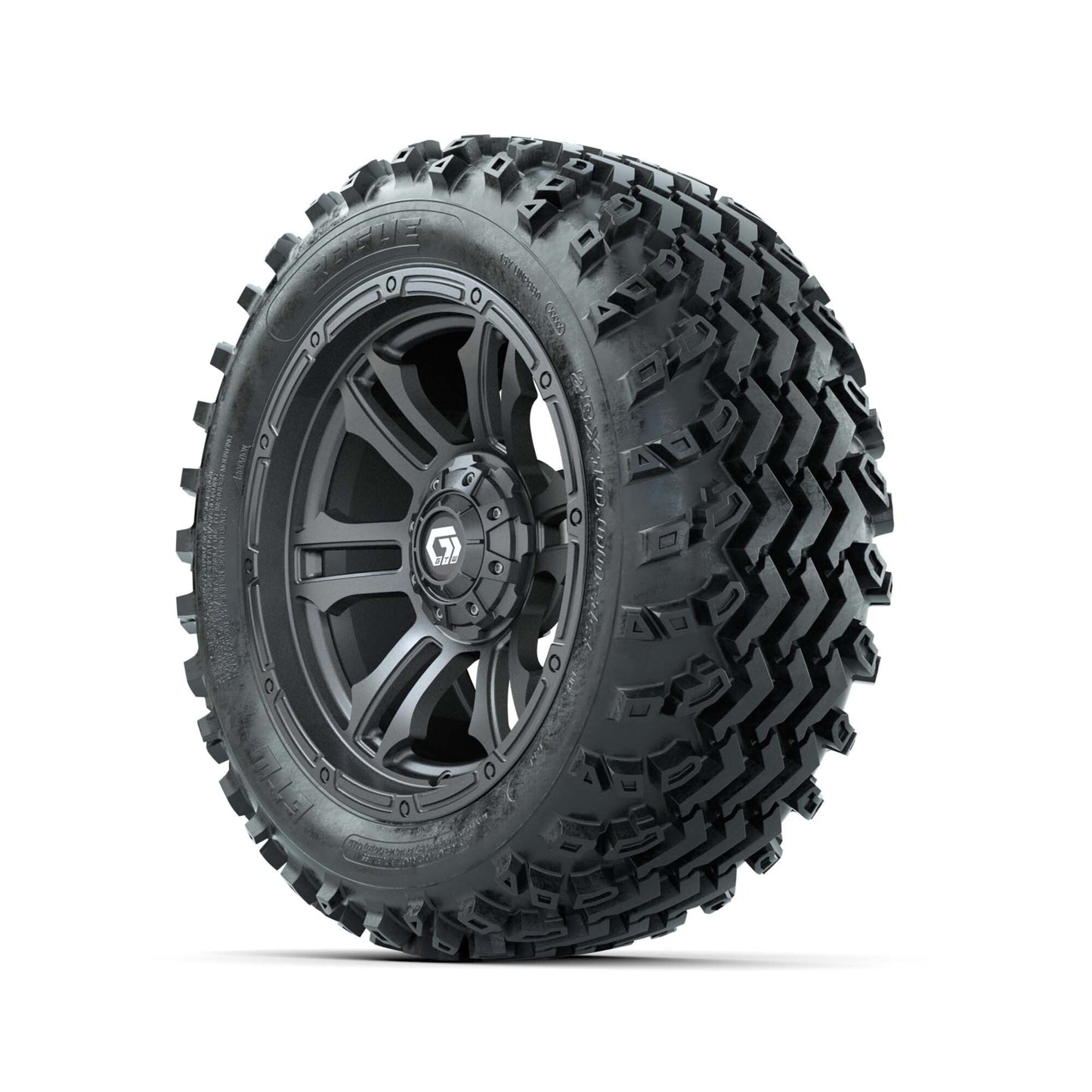 GTW® Shogun Gunmetal 14 in Wheels with 23X10.00-14 Rogue All-Terrain Tires – Full Set
