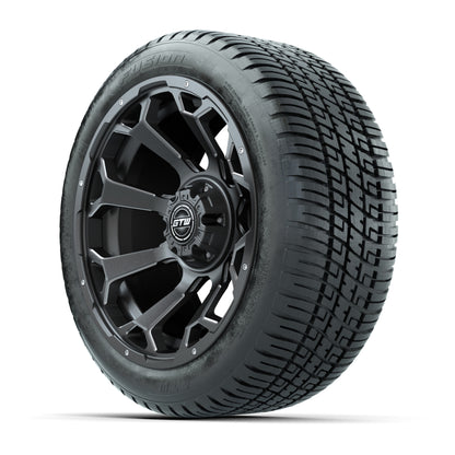 GTW® Raven Matte Gray/Ball Milled 14 in Wheels with 205/30-R14 Fusion Street Tires – Full Set