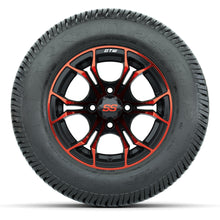 GTW® Spyder Black/Red 12 in Wheels with 255/50-12 Excel Classic Street Tires – Full Set