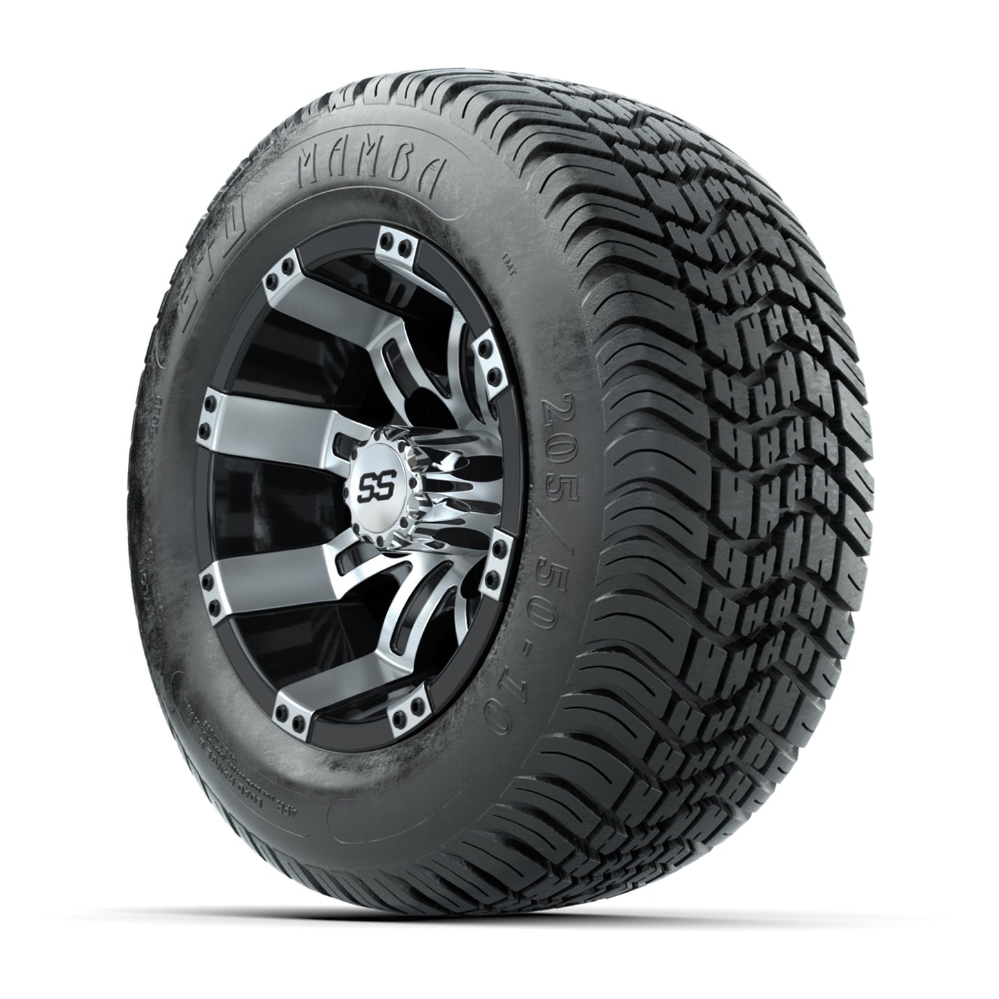 Set of (4) 10 in GTW Tempest Wheels with 205/50-10 Mamba Street Tires