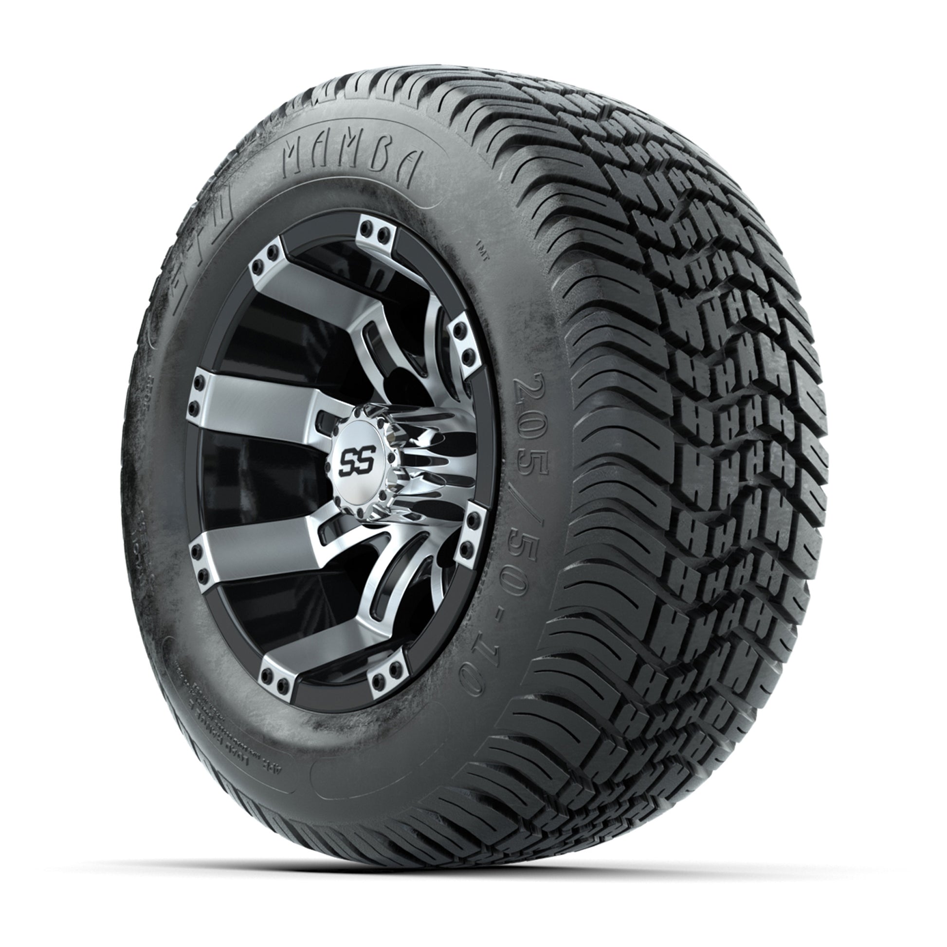 Set of (4) 10 in GTW Tempest Wheels with 205/50-10 Mamba Street Tires