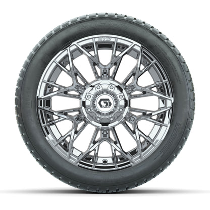 GTW® Stellar Chrome 14 in Wheels with 205/30-R14 Fusion Street Tires – Full Set