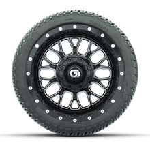 GTW® Helix Black/Machined 12 in Wheels with 205/30-12 Fusion Street Tires – Full Set