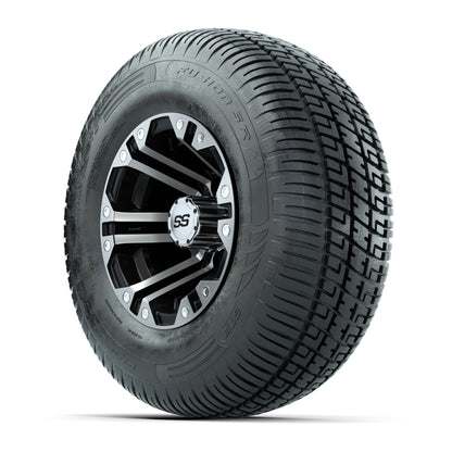 GTW Specter Black and Machined 10 in Wheels with 20in Fusion Street Tires - Set of 4