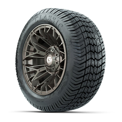GTW® Stellar Matte Bronze 12 in Wheels with 215/40-12 Excel Classic Street Tires – Full Set