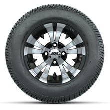 GTW® Vampire Black/Machined 12 in Wheels with 255/50-12 Excel Classic Street Tires – Full Set