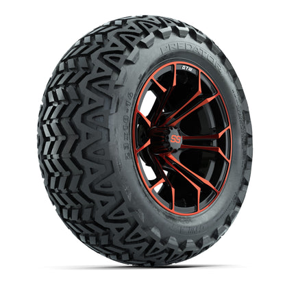 GTW Spyder Red/Black 14 in Wheels with 23x10-14 GTW Predator All-Terrain Tires – Full Set