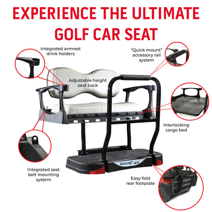 Club Car Precedent MadJax® Genesis 300 Rear Seat with Deluxe Buff Seat Cushions (Years 2004-Up)