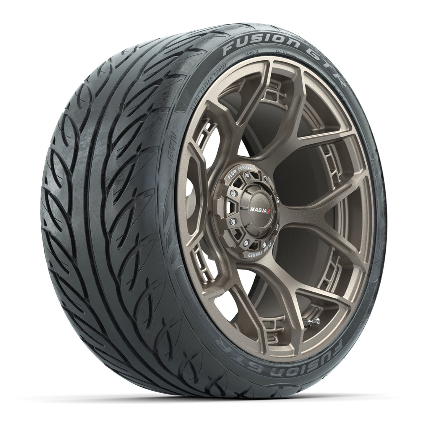 Set of (4) 15" MadJax® Flow Form Evolution Matte Bronze Wheels with GTW® Fusion GTR Street Tires