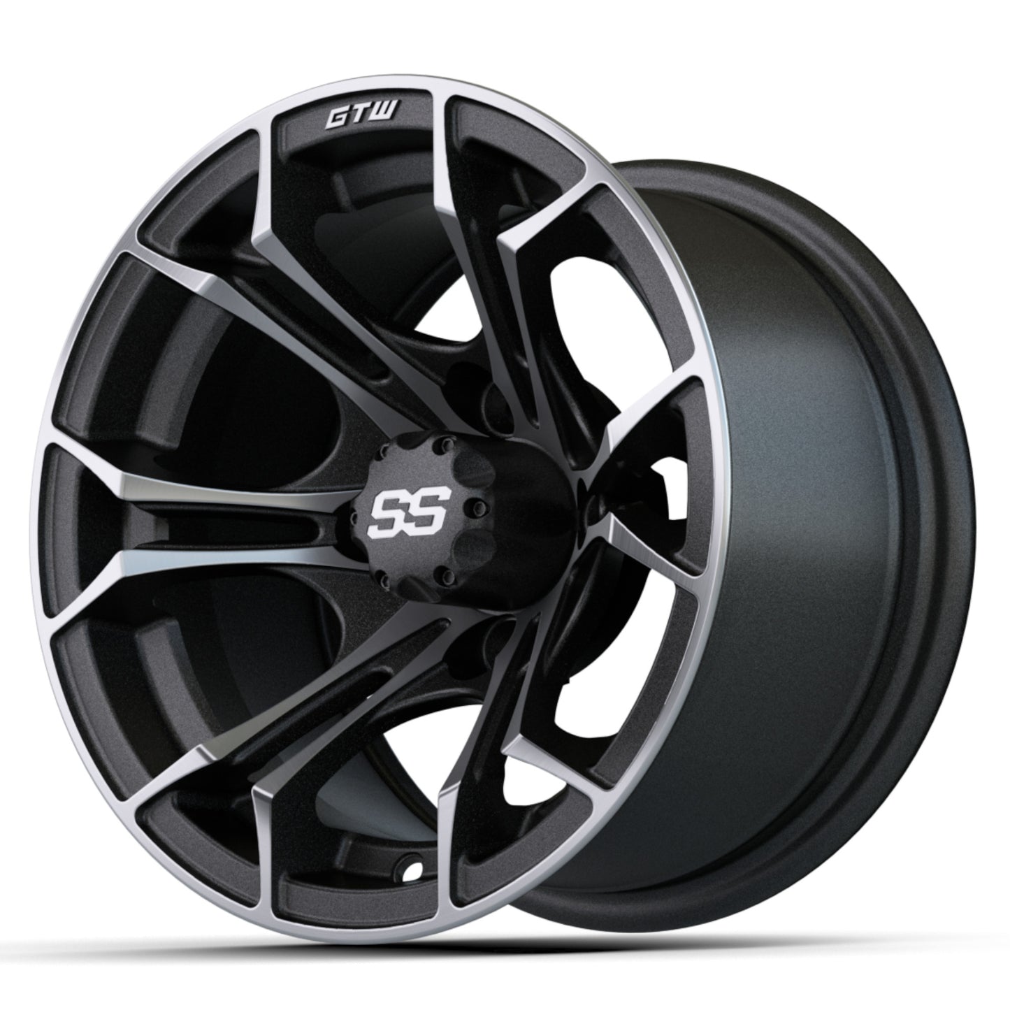 12'' GTW® Spyder Matte Gray Wheel with Machined Accents