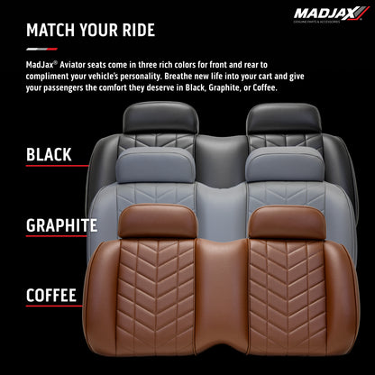 MadJax Aviator EZGO TXT/RXV & MadJax XSeries Black Front Seat Cushions