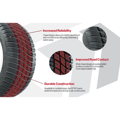 GTW® Graffiti Satin Bronze 14 in Wheels with 205/30-14 Fusion Street Tires – Full Set