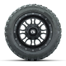 Set of (4) 12 in GTW® Volt Machined & Black Wheels with 22x11-R12 Nomad All-Terrain Tires