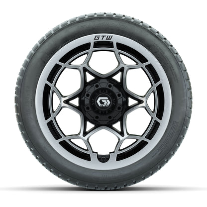 GTW® Nexus Gloss Black/Silver 14 in Wheels with 205/30-14 Fusion Street Tires – Full Set