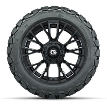 GTW® Vandal Matte Black/Machined 14 in Wheels with 22x10-14 Timberwolf All-Terrain Tires – Full Set