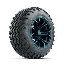 GTW Spyder Blue/Black 12 in Wheels with 22x11.00-12 Rogue All Terrain Tires – Full Set