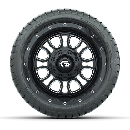 Set of (4) 12 in GTW® Volt Machined & Black Wheels with 215/35-12 Mamba Street Tires