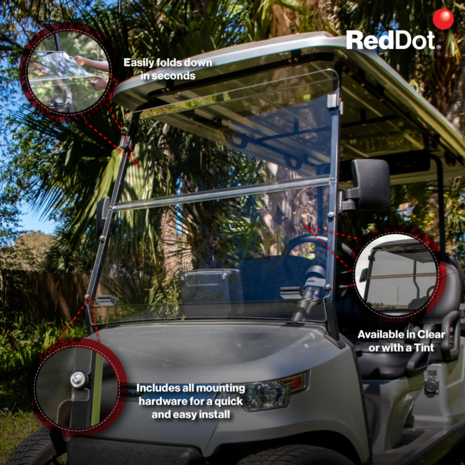 RedDot Star EV Capella Clear Vented Folding Windshield