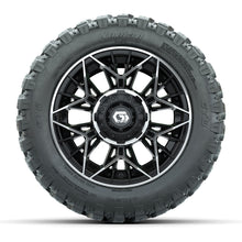 Set of (4) 12 in GTW® Stellar Machined & Black Wheels with 22x11-R12 Nomad All-Terrain Tires