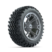 GTW® Spyder Silver Brush 14 in Wheels with 23X10.00-14 Rogue All-Terrain Tires – Full Set