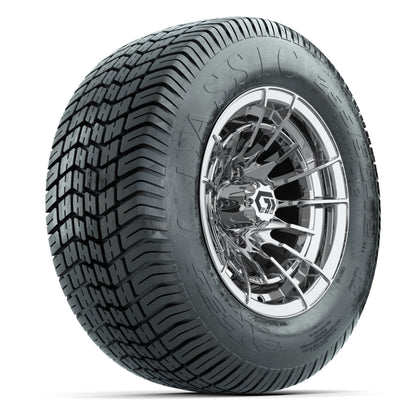 GTW® Boost Chrome 12 in Wheels with 255/50-12 Excel Classic Street Tires – Full Set