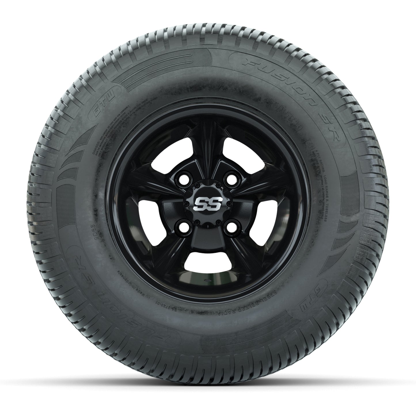 GTW Godfather Black 10 in Wheels with 205/65-R10 Fusion S/R Steel Belt Radial Street Tires – Full Set