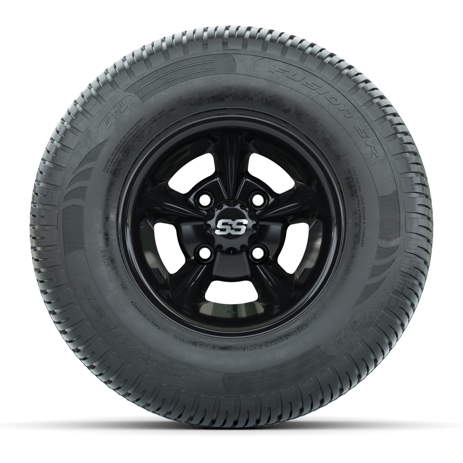 GTW Godfather Black 10 in Wheels with 205/65-R10 Fusion S/R Steel Belt Radial Street Tires – Full Set